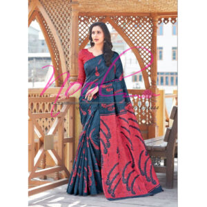 Trendy-Designer-Saree-Grey-Online-Printed-Bhagalpuri-silk-Saadi-SAR.4